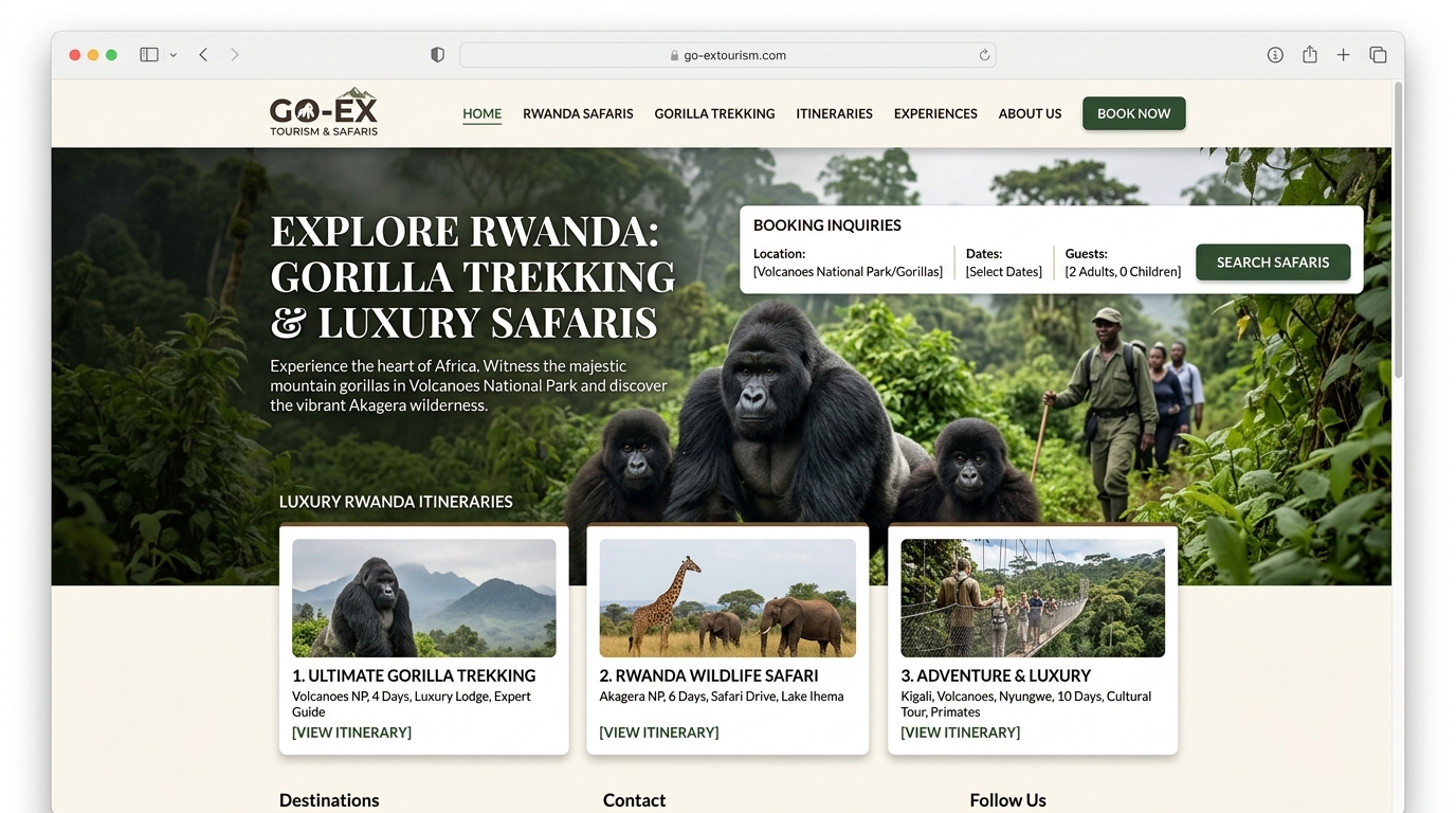 GO-EX Tourism Platform Showcase in macOS Window